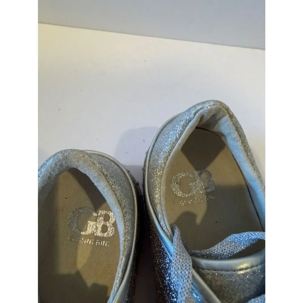Sparkle Glitter Lace-Up Sneakers - Silver GB GIANNI BINI